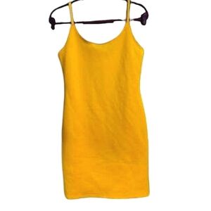 Love J orange yellow stretch cami mini dress. Size medium